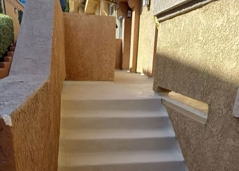 New, Durable Waterproof Coating in Outdoor Stairway Orange County