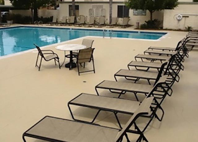 Custom Decorative Concrete Pool Deck Resurfacing in Orange County